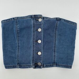Dylan Ryan NYC Denim‎ Corset Top Indie Sleaze Y2K Jean Bondeau Strapless Medium